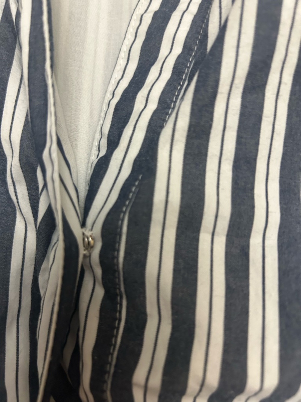 QUINCE 100% Organic Cotton Poplin Tiered Maxi Dress In Hudson Stripe Pockets - Picture 9 of 16